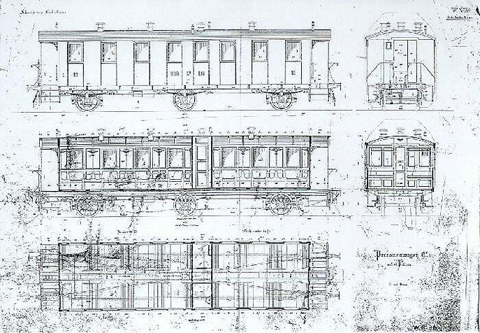 Planskizze der 1892 gebauten C3 181 - 190 (Plan HW Olten)